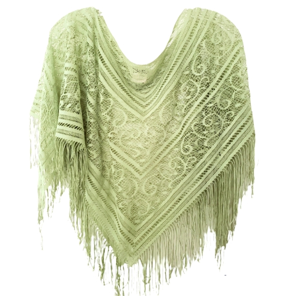 Women's Poncho Shawl Lightweight Summer Wrap/Cover-up Light Green